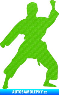 Samolepka Karate 011 pravá 3D karbon zelený kawasaki