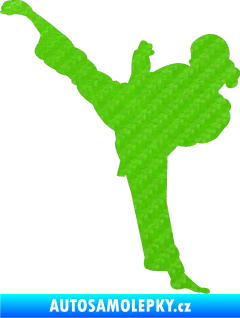 Samolepka Karate 012 levá 3D karbon zelený kawasaki