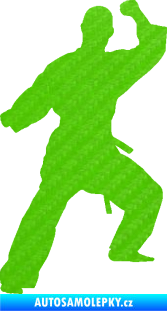 Samolepka Karate 014 levá 3D karbon zelený kawasaki