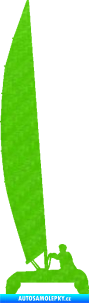 Samolepka Katamaran 001 pravá 3D karbon zelený kawasaki