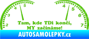 Samolepka Kde TDi končí jedna barva 3D karbon zelený kawasaki