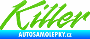 Samolepka Killer nápis 3D karbon zelený kawasaki