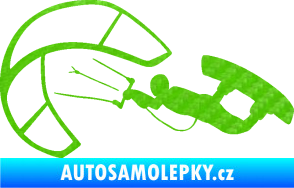 Samolepka Kiteboarding 001 levá 3D karbon zelený kawasaki