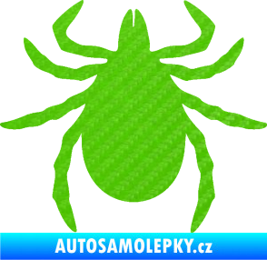 Samolepka Klíště 001 3D karbon zelený kawasaki