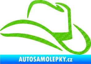 Samolepka Klobouk 002 pravá 3D karbon zelený kawasaki