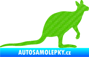 Samolepka Klokan 003 pravá 3D karbon zelený kawasaki