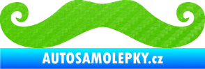 Samolepka Knír 001 movember, moustache styl 3D karbon zelený kawasaki