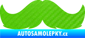 Samolepka Knír 002 movember 3D karbon zelený kawasaki