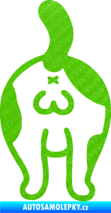 Samolepka Kočičí zadek 002 levá 3D karbon zelený kawasaki