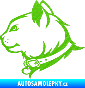 Samolepka Kočka 003 levá 3D karbon zelený kawasaki