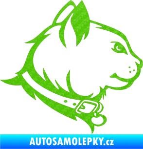 Samolepka Kočka 003 pravá 3D karbon zelený kawasaki