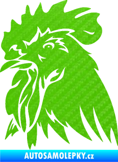 Samolepka Kohout 001 levá 3D karbon zelený kawasaki