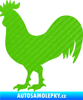 Samolepka Kohout 002 levá 3D karbon zelený kawasaki