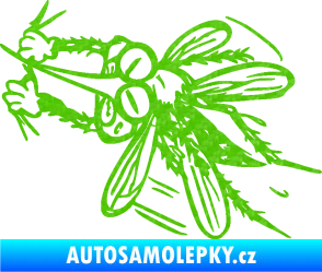 Samolepka Komár 002 levá 3D karbon zelený kawasaki