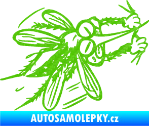 Samolepka Komár 002 pravá 3D karbon zelený kawasaki