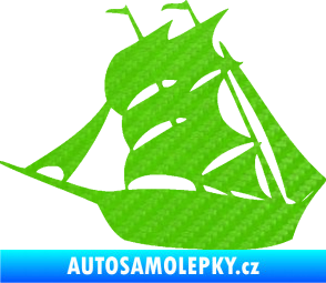 Samolepka Koráb 001 levá 3D karbon zelený kawasaki
