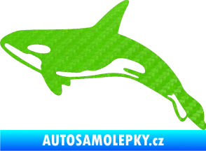 Samolepka Kosatka 001 levá 3D karbon zelený kawasaki