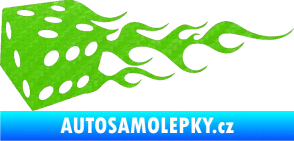 Samolepka Kostky 002 levá 3D karbon zelený kawasaki