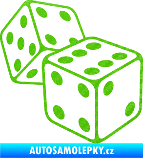 Samolepka Kostky 003 pravá hrací kostky 3D karbon zelený kawasaki