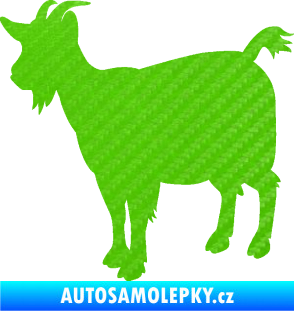 Samolepka Koza 001 levá 3D karbon zelený kawasaki