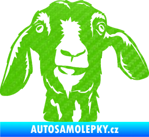 Samolepka Koza 003 pravá 3D karbon zelený kawasaki