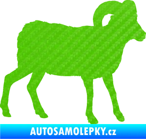 Samolepka Kozel 004 pravá 3D karbon zelený kawasaki