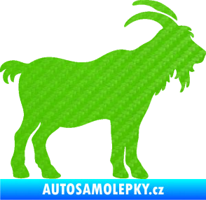 Samolepka Kozel 008 pravá silueta 3D karbon zelený kawasaki