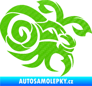 Samolepka Kozoroh 003 pravá 3D karbon zelený kawasaki