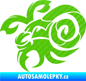 Samolepka Kozoroh 003 levá 3D karbon zelený kawasaki