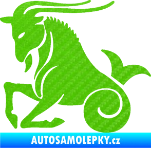 Samolepka Kozoroh 004 levá 3D karbon zelený kawasaki