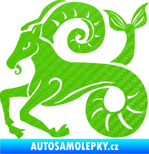 Samolepka Kozoroh 005 levá 3D karbon zelený kawasaki