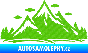 Samolepka Krajina hory 002 pravá 3D karbon zelený kawasaki