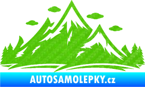 Samolepka Krajina hory 002 levá 3D karbon zelený kawasaki
