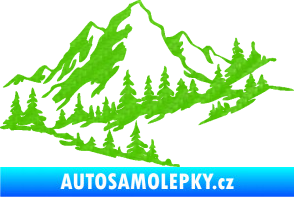 Samolepka Krajina hory 007 pravá 3D karbon zelený kawasaki
