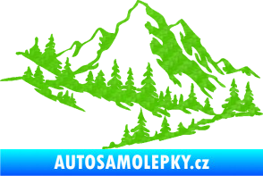 Samolepka Krajina hory 007 levá 3D karbon zelený kawasaki