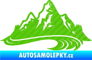 Samolepka Krajina hory 008 pravá 3D karbon zelený kawasaki