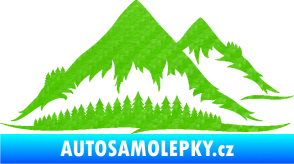 Samolepka Krajina hory 011 pravá 3D karbon zelený kawasaki