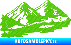 Samolepka Krajina hory 012 levá 3D karbon zelený kawasaki