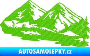 Samolepka Krajina hory 012 pravá 3D karbon zelený kawasaki