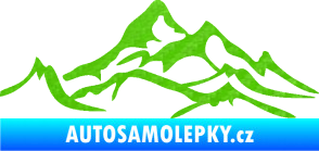 Samolepka Krajina hory 017 levá 3D karbon zelený kawasaki