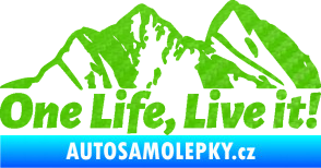 Samolepka Krajina hory 029 levá 3D karbon zelený kawasaki