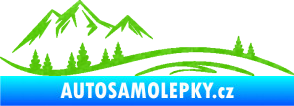 Samolepka Krajina hory 036 levá 3D karbon zelený kawasaki