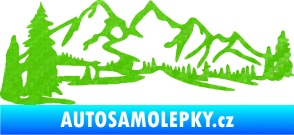 Samolepka Krajina hory 038 levá 3D karbon zelený kawasaki