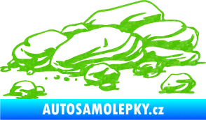 Samolepka Krajina kameny 001 3D karbon zelený kawasaki