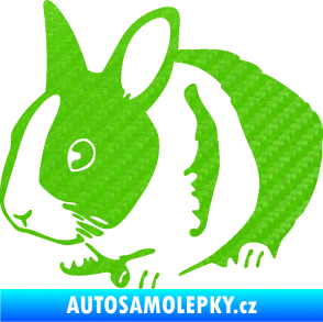 Samolepka Králík 002 levá zakrslý králíček 3D karbon zelený kawasaki