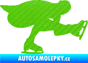 Samolepka Krasobruslení 007 pravá krasobruslařka 3D karbon zelený kawasaki