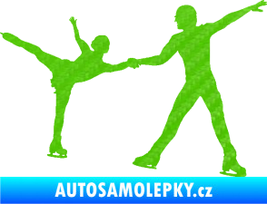 Samolepka Krasobruslení 010 levá pár 3D karbon zelený kawasaki
