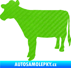 Samolepka Kráva 001 levá 3D karbon zelený kawasaki