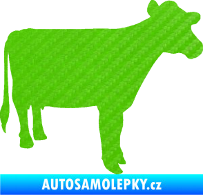 Samolepka Kráva 001 pravá 3D karbon zelený kawasaki