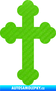Samolepka Křesťanský kříž 001 3D karbon zelený kawasaki